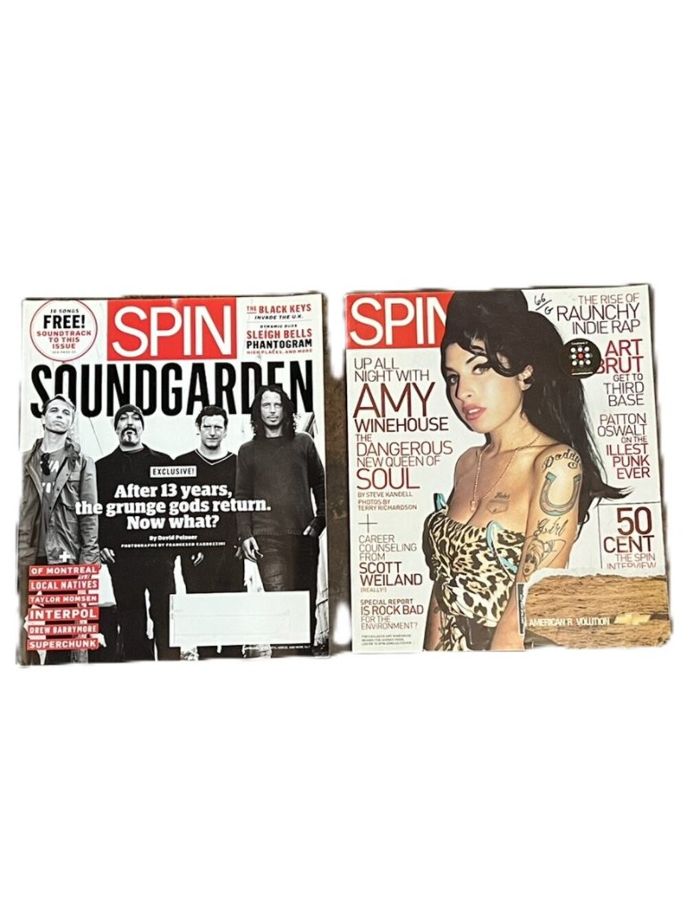 Vintage Spin Magazine Back Issues: Soundgarden (2010) and Amy Winehouse (2007)